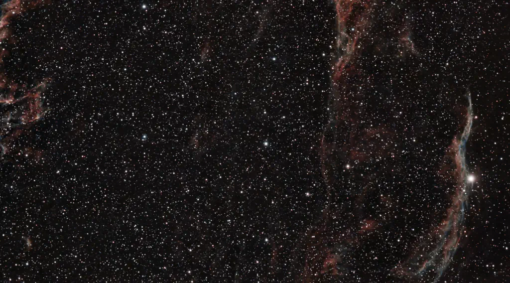 amateur astrophoto of the Veil Nebula