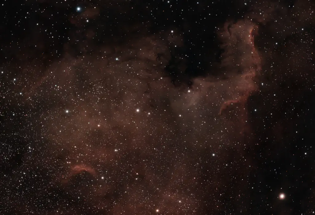 amateur astrophoto of the North America Nebula