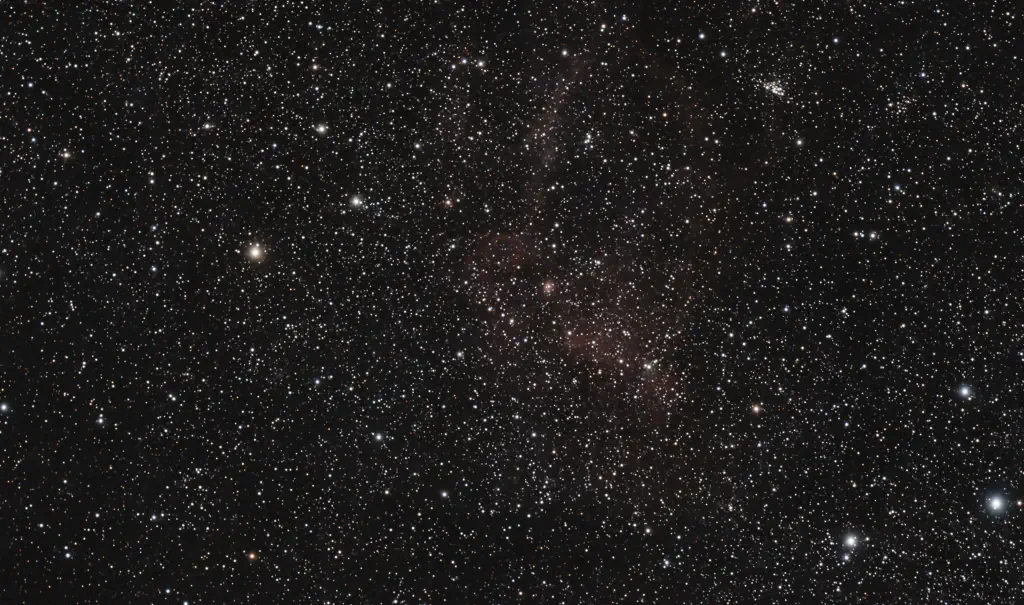 amateur astrophoto of the Lobster Claw Nebula