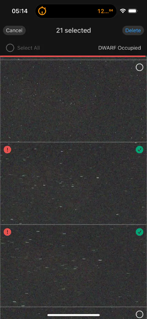 screenshot from Dwarf app on iPhone