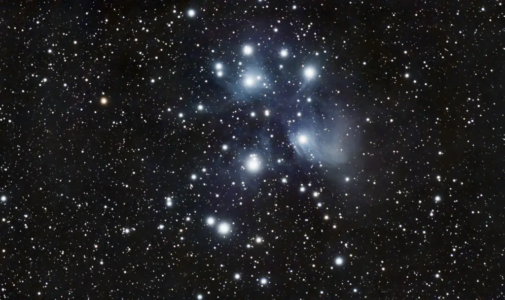 amateur astrophoto of the Pleiades