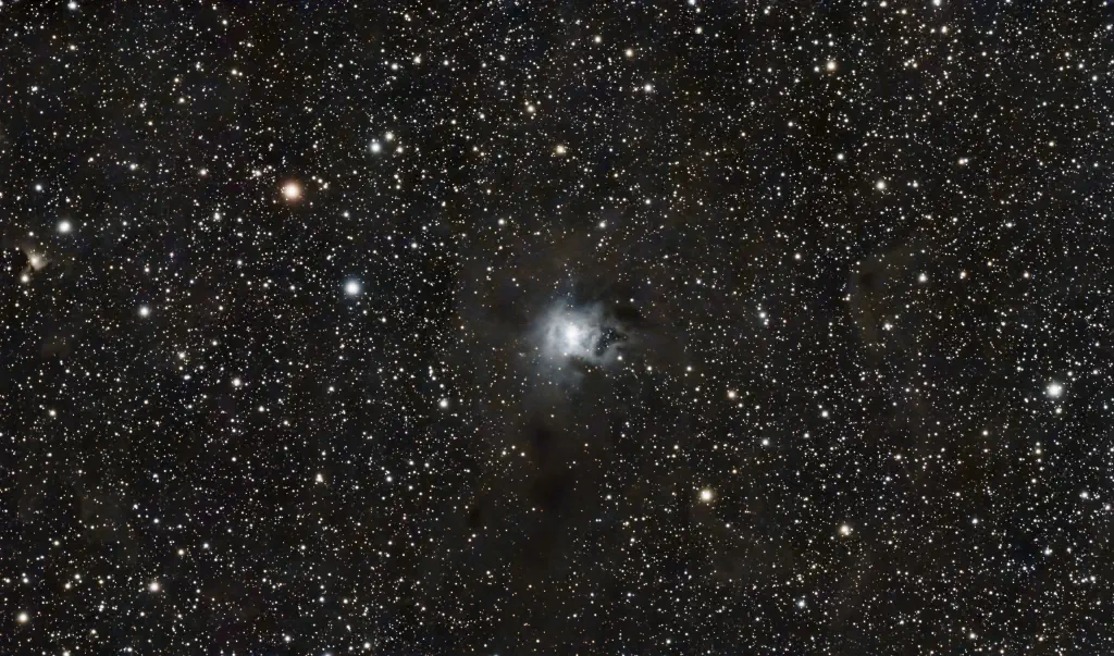 amateur astrophoto of the Iris Nebula