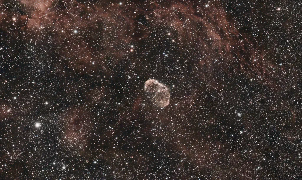 amateur astrophoto of the Crescent Nebula