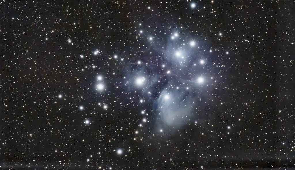 amateur astrophoto of the Pleiades