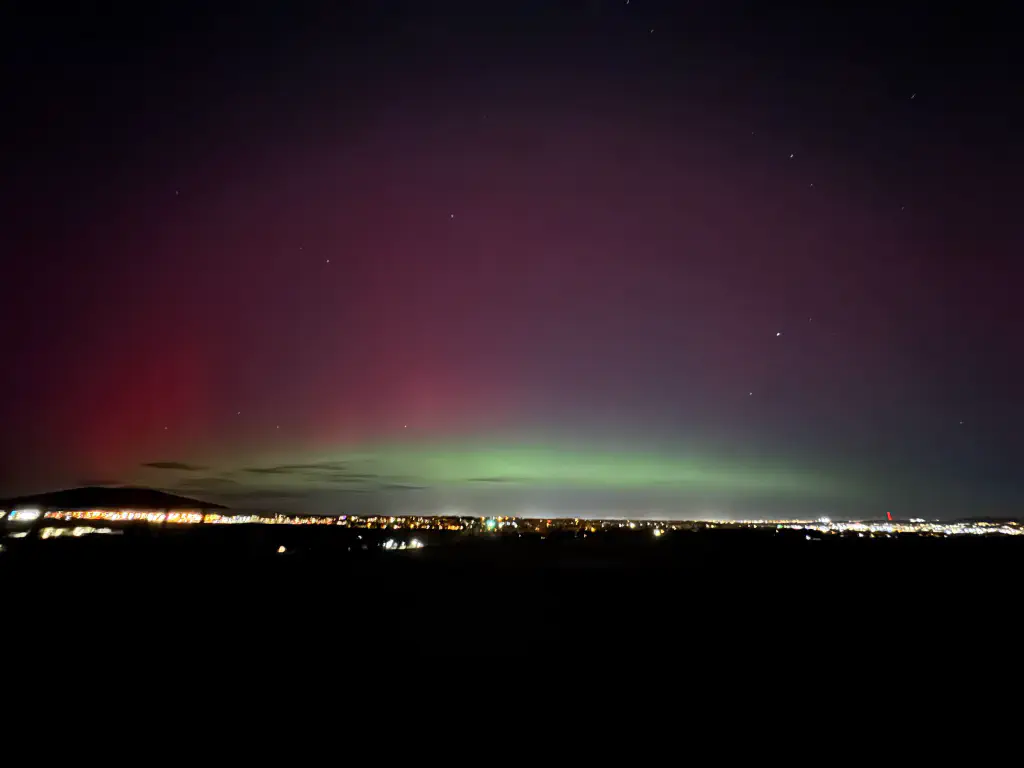 amateur photo of aurora over Louisville, Colorado